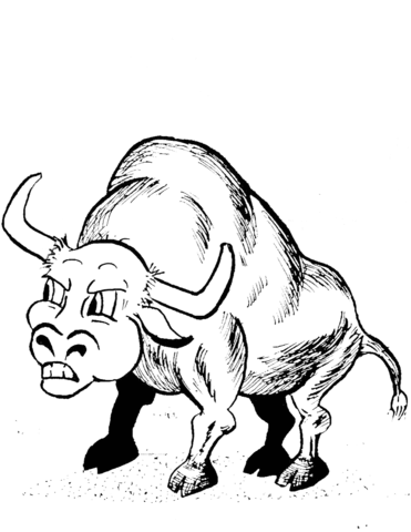 Cartoon Bull From Cattle Coloring Page